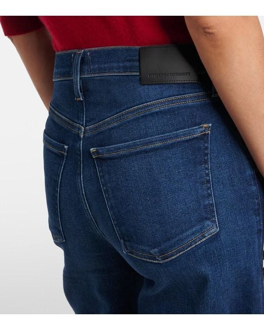 Citizens of Humanity Blue Lyra Cropped Wide-Leg Jeans