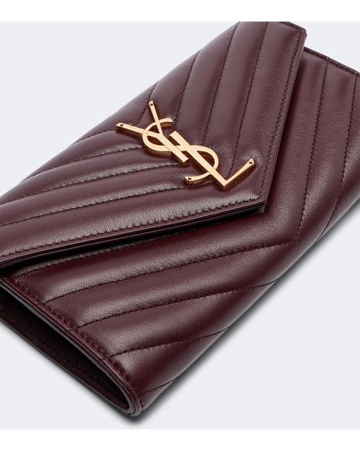 Saint Laurent Red Cassandre Matelasse Leather Wallet