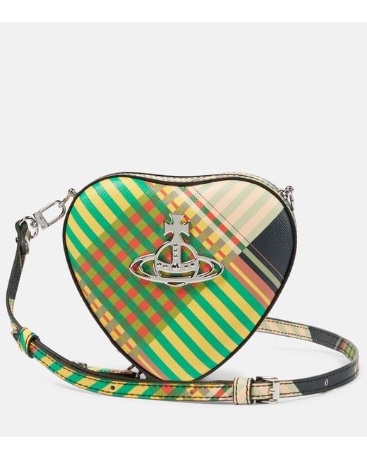 Vivienne Westwood Green Saff Heart Mini Faux Leather Shoulder Bag