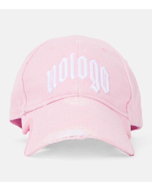Balenciaga Pink Nologo Cotton Baseball Cap