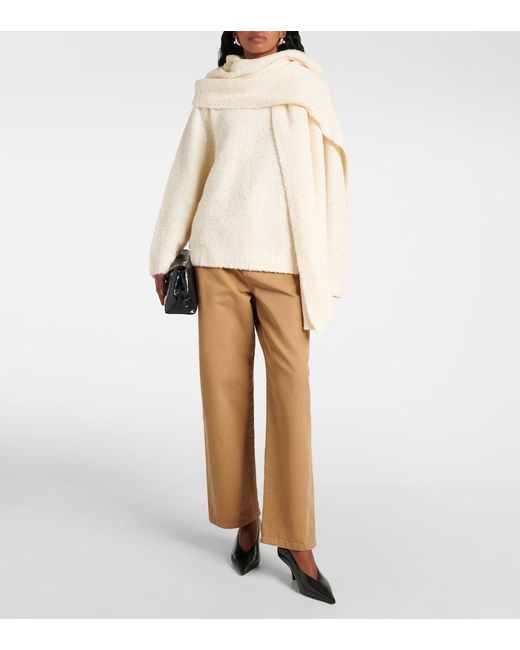 Staud Natural Pullover Siren Mit Schal-Detail