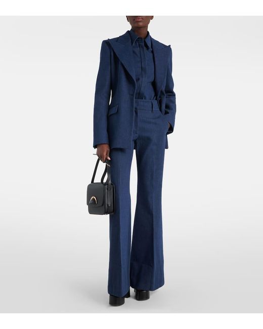 Gabriela Hearst Blue Leiva Single-Breasted Denim Blazer
