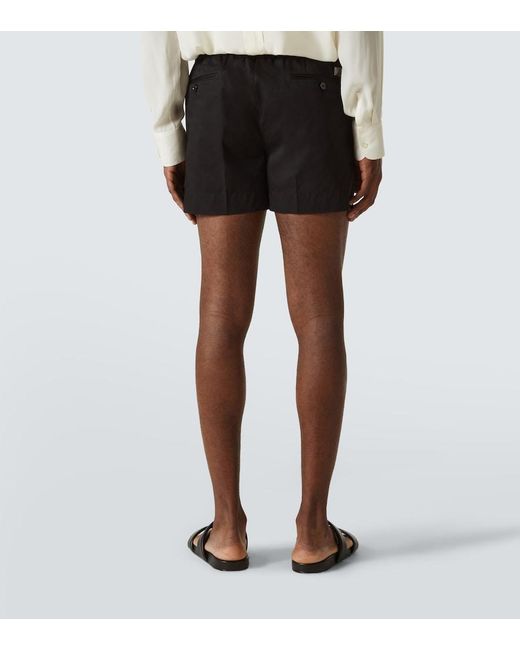 Dolce & Gabbana Black Cotton-Blend Gabardine Shorts for men