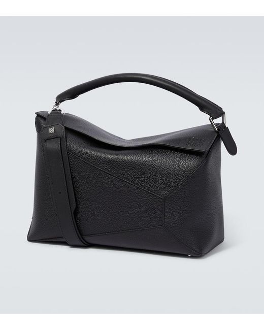Loewe Puzzle Large Leather Tote Bag in Black for Men | Lyst