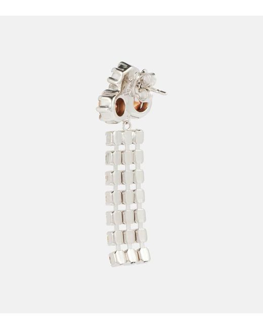 Boucles D'Oreilles A Cristaux Jil Sander en coloris White