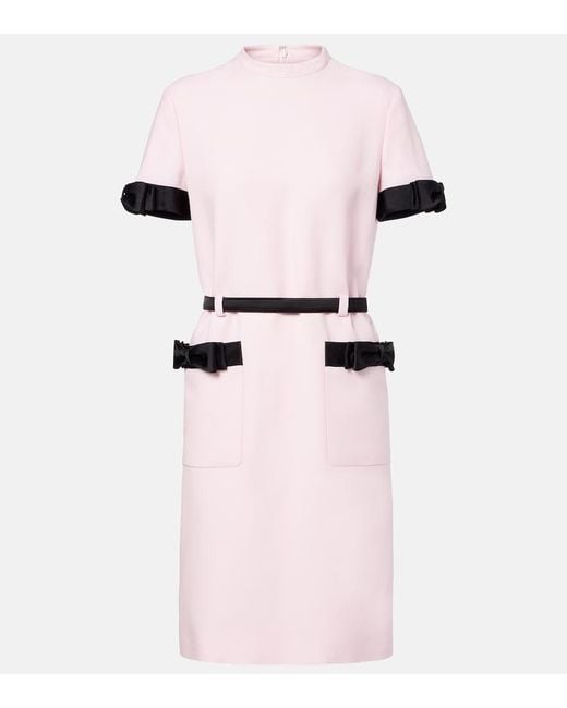 Valentino Pink Crepe Couture Bow-Detail Minidress