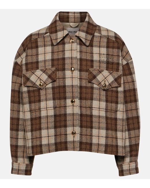 Miu Miu Brown Jacke Aus Einem Wollgemisch