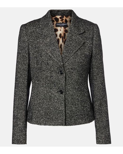 Dolce & Gabbana Black Jacke Aus Einem Wollgemisch