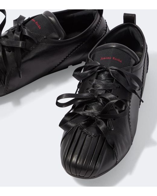 Simone Rocha Black Ballerina Grip Leather Sneakers for men