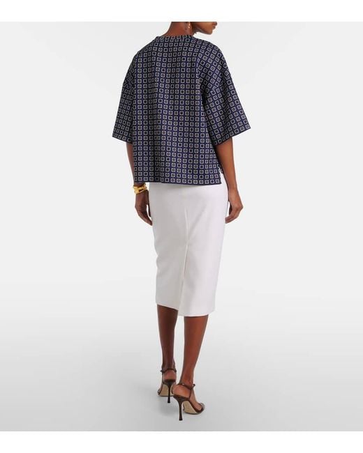 Max Mara White Otre Wool Midi Skirt