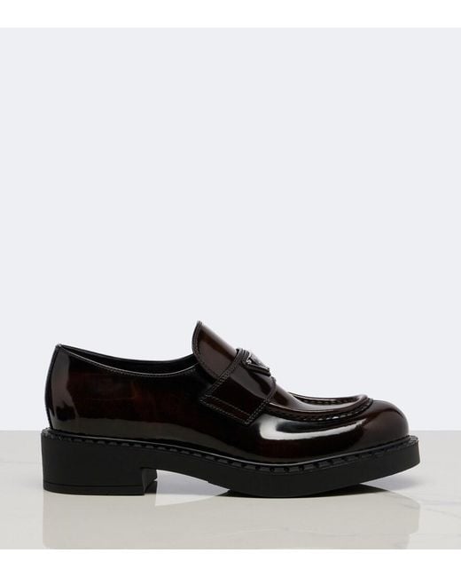 Prada Black Chocolate Leather Loafers