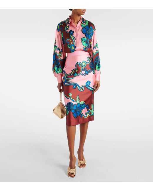 ALÉMAIS Blue Hemd Aus Seidensatin