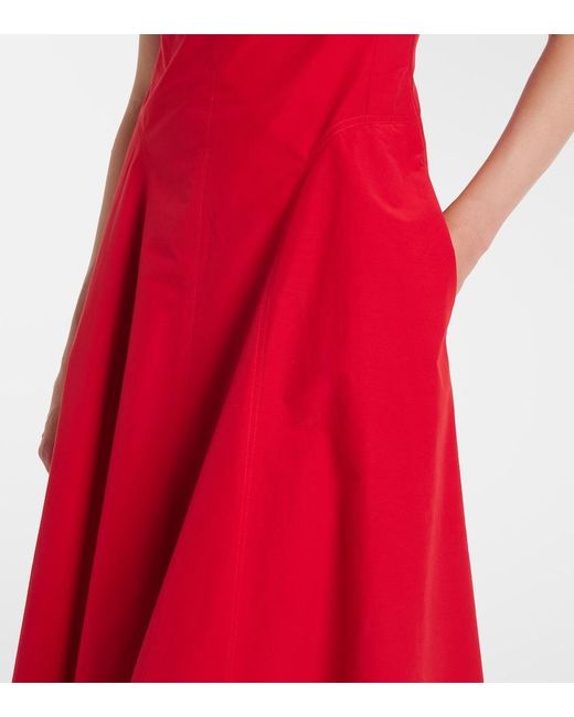 Ralph Lauren Red Marigot Cotton-Blend Midi Dress
