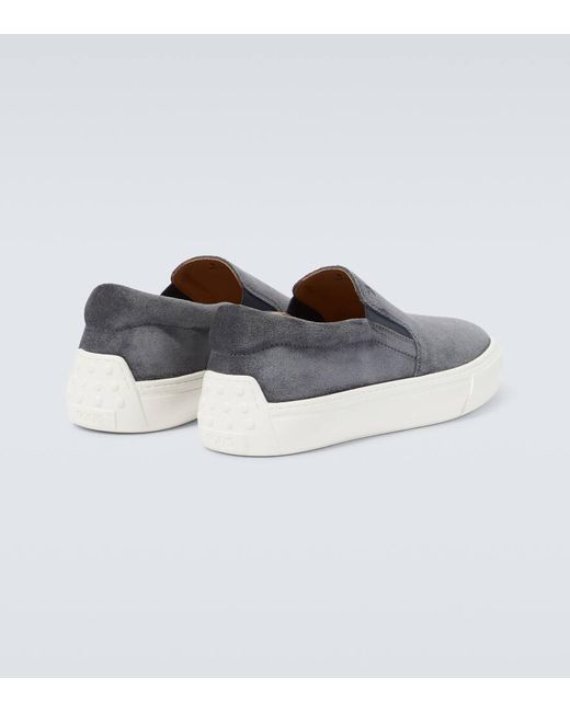 Tod's Blue Cassetta Casual Suede Slip-on Sneakers for men