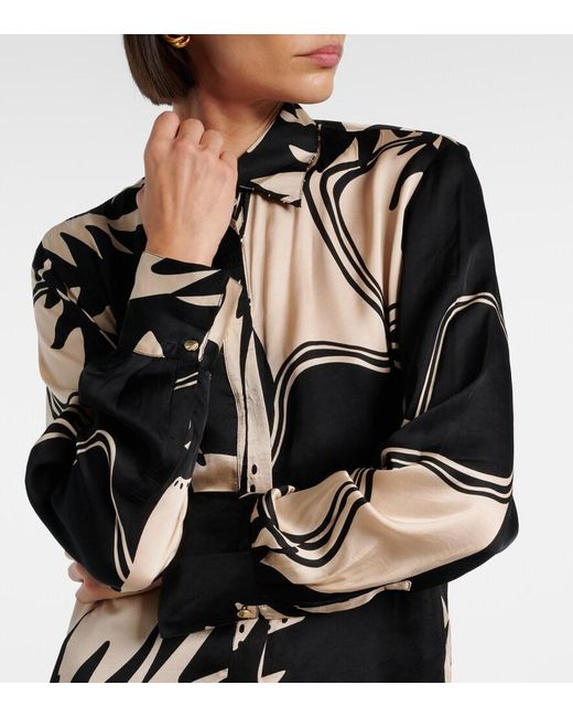 Poupette Black Eileen Printed Blouse