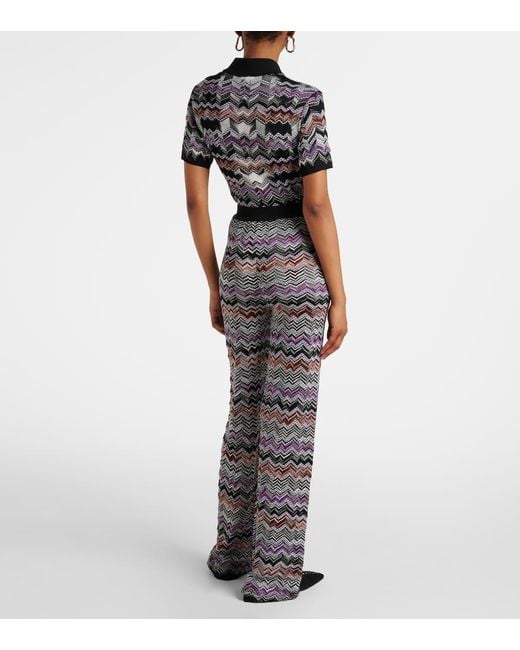 Missoni Gray Weite Hose Aus Haekelstrick