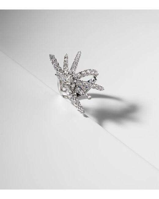 YEPREM White Y-Not 18Kt Ring With Diamonds