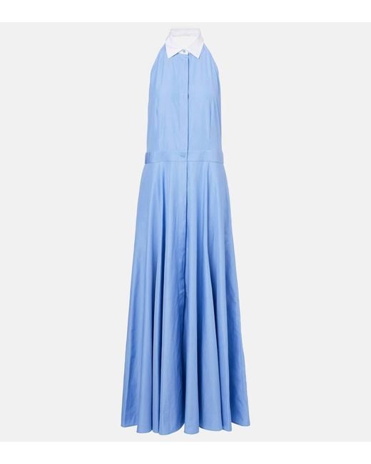 strapless open back dress Pleated High-Neck Maxi Dress with Lace Trim – Montania Shop main image 0