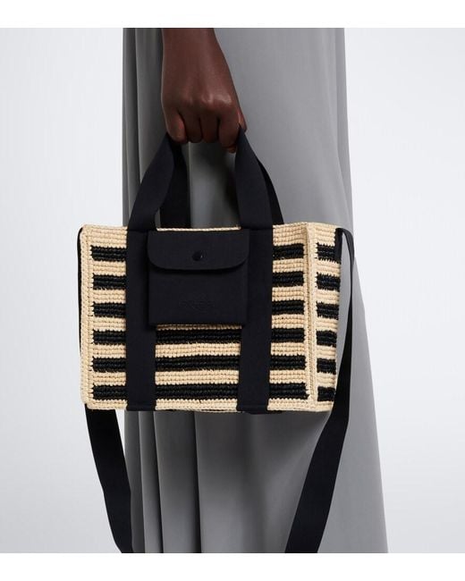 Eres Black Voyageur Mini Raffia Top-Handle Bag