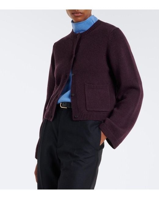 Jardin Des Orangers Purple Virgin Wool And Cashmere Cardigan
