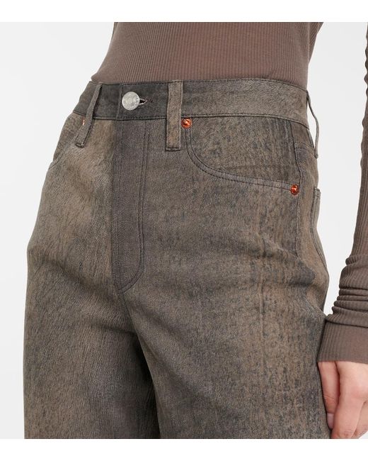 Re/done Brown High-Rise Bootcut Jeans aus Leder