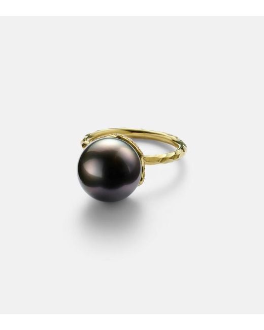 Octavia Elizabeth White Orb 18Kt Ring With Pearl And Diamonds