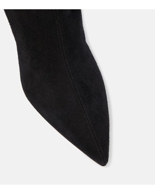 Aquazzura Black Montmartre 50 Suede Ankle Boots