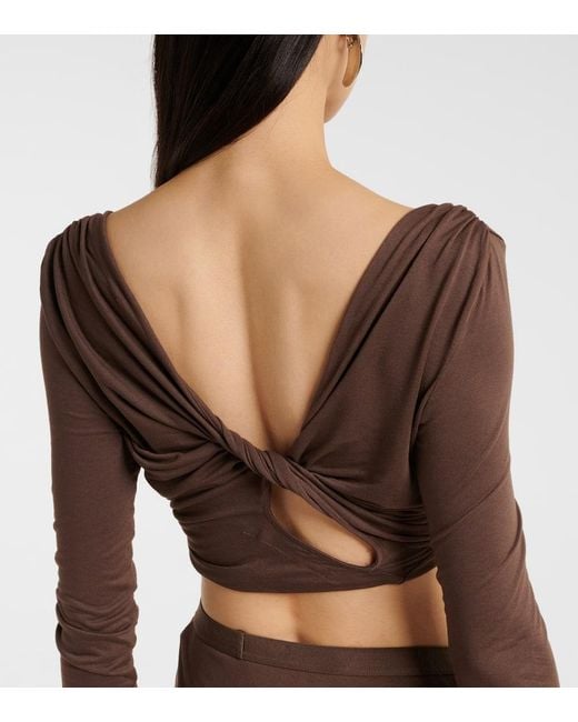 Rick Owens Brown Cropped-Top Jade