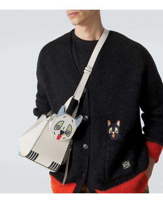 Loewe Natural X Louis Wain Hammock Leather Top-Handle Bag for men