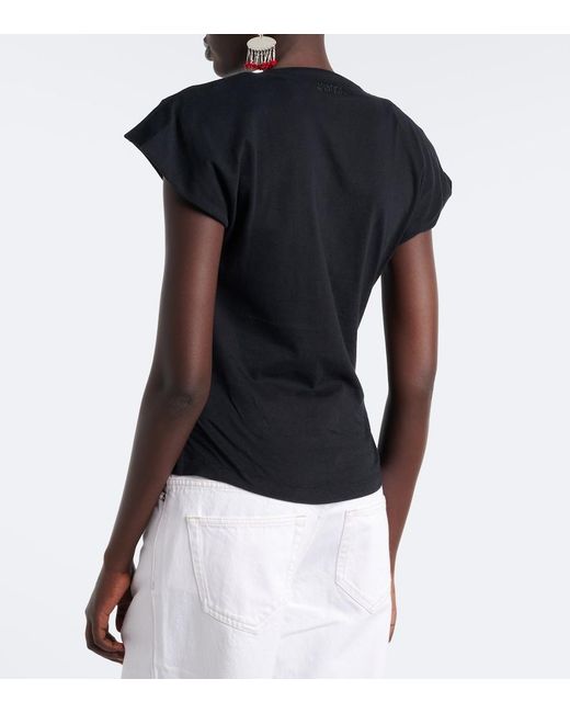 Isabel Marant Black Nadrine Cotton Jersey Top