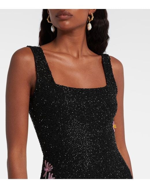 Staud Black Verziertes Minikleid Le Sable