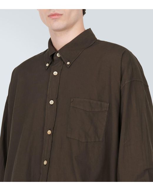 Our Legacy Brown Borrowed Cotton Voile Shirt for men