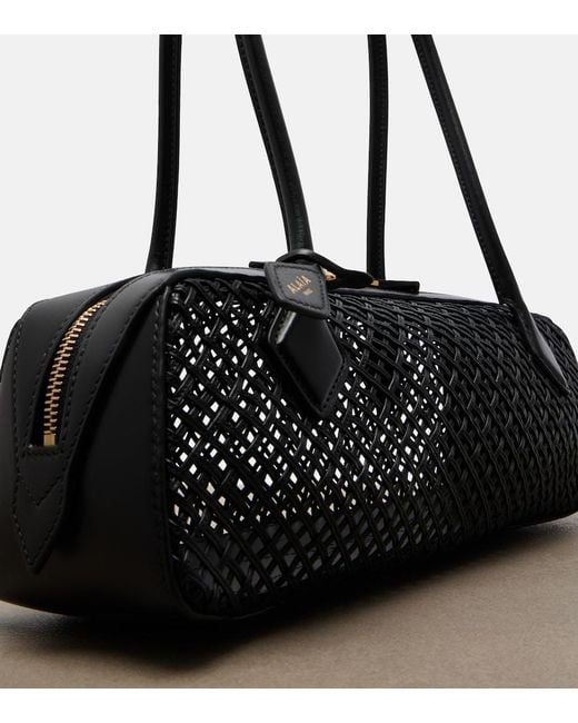 Alaïa Black Le Teckel Medium Woven Leather Shoulder Bag