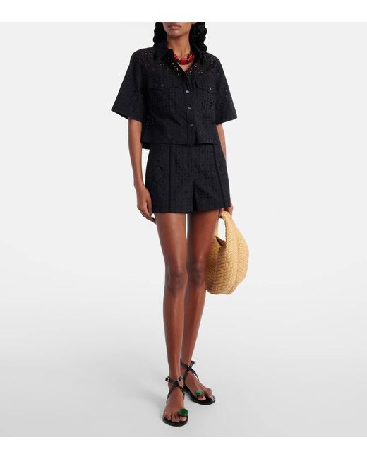 Shorts Fabian De Algodon Adornados Veronica Beard de color Black