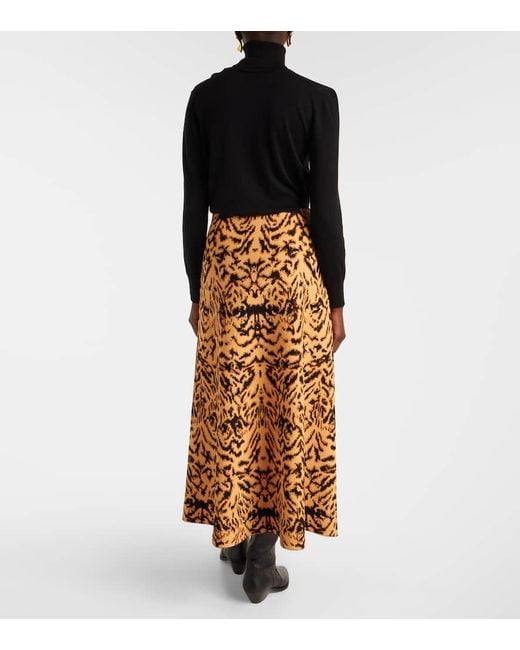 Ulla Johnson Metallic Lani Jacquard Midi Skirt