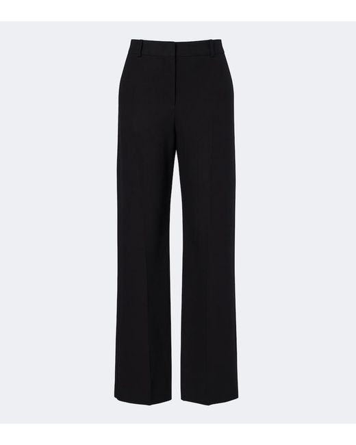 Fendi Black Silk And Cotton Wide-Leg Pants
