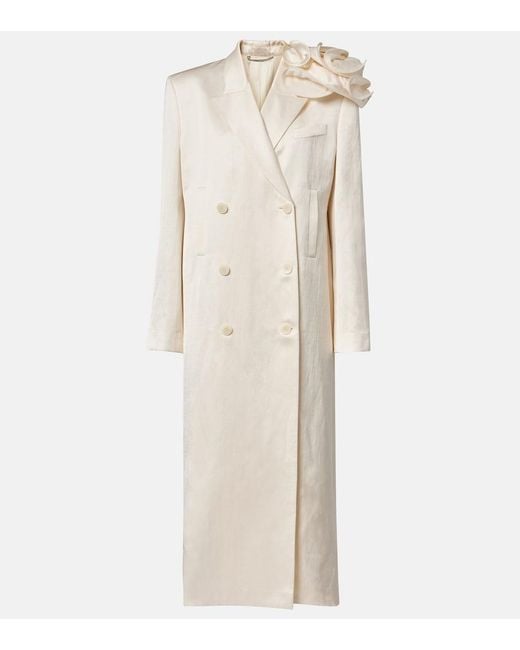 Magda Butrym Natural Floral-Applique Coat