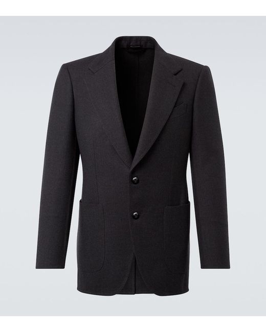 Tom Ford Black Wool And Silk Blazer for men