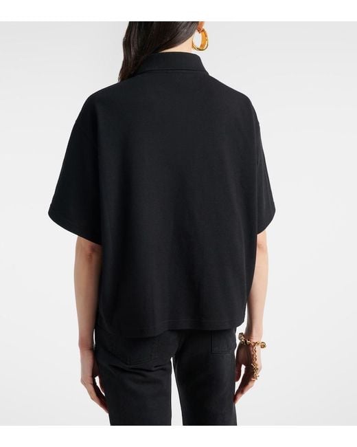 Saint Laurent Black Cassandre Polo Shirt