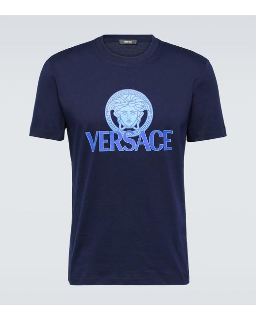 Versace T -Shirt mit Medusa -Druck in Blue für Herren