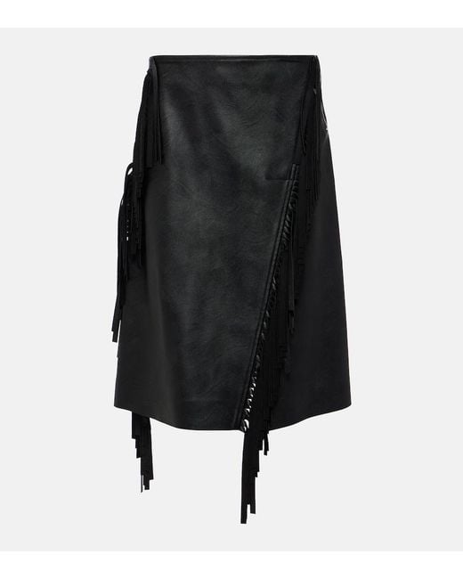 Stella McCartney Black Alter Mat Faux Leather Midi Skirt