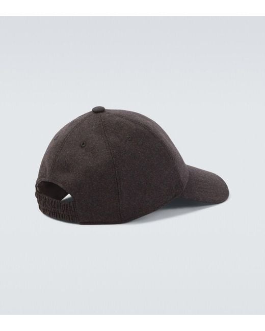 Agnona Gray Wool Baseball Cap for men