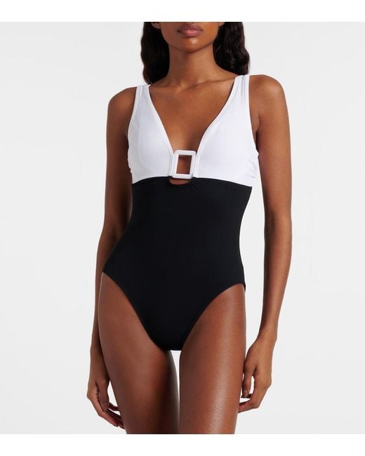 Karla Colletto Blue Mira Colorblocked Swimsuit