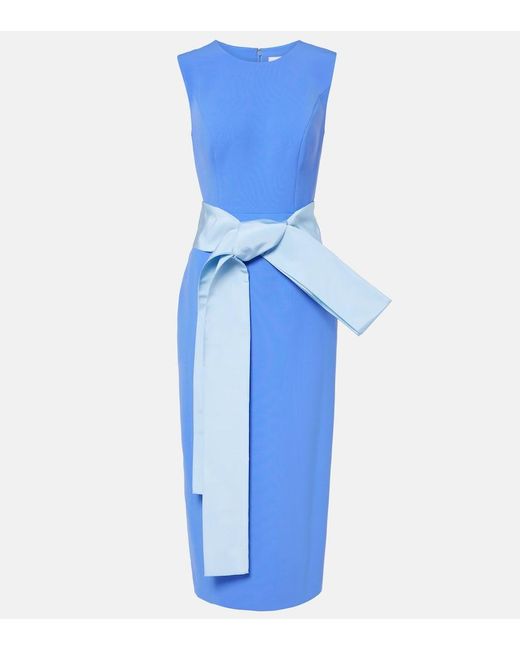 Carolina Herrera Crepe Cocktail Dress in Blue | Lyst
