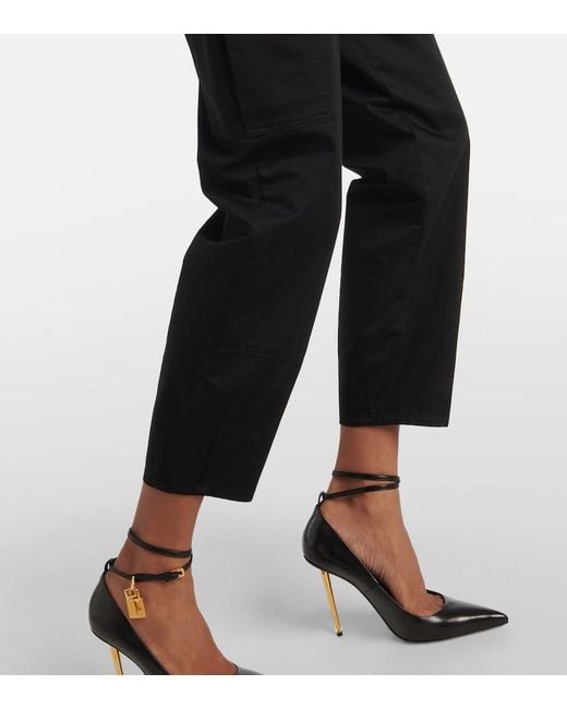 Tom Ford Black Cotton Twill Cargo Pants