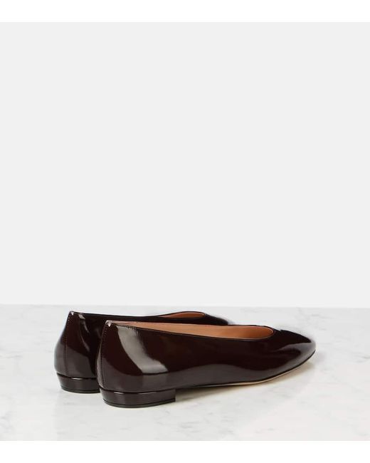 Gianvito Rossi Brown Amelia Patent Leather Ballet Flats