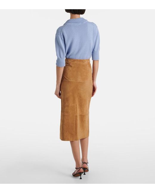 Proenza Schouler Brown Leather Midi Skirt