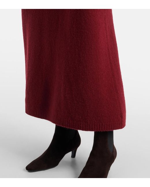 Max Mara Red Dorina Cashmere-Blend Maxi Skirt