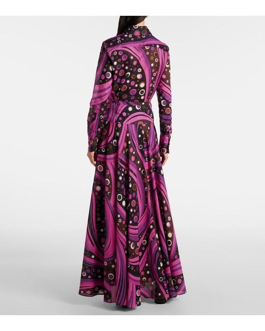 Emilio Pucci Purple Fontane Cotton Muslin Maxi Skirt