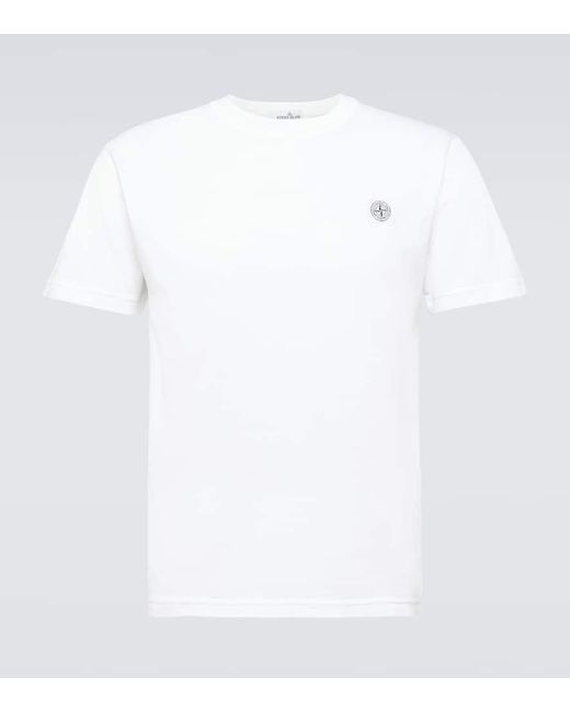 T-shirt Compass in jersey di cotone di Stone Island in White da Uomo